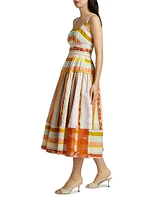 Mara Striped Cotton Midi-Dress