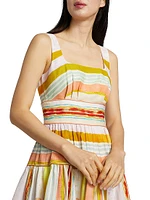Mara Striped Cotton Midi-Dress
