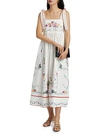 Stefy Floral Cotton Midi-Dress