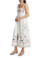 Stefy Floral Cotton Midi-Dress