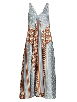 Nellie Satin Midi-Dress