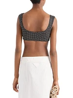 Polka-Dot Silk Chiffon Bralette Top
