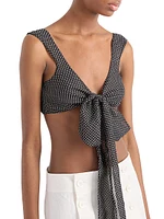 Polka-Dot Silk Chiffon Bralette Top