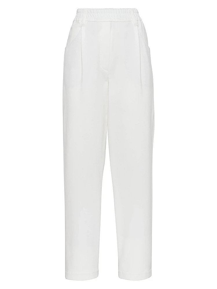 Stretch Cotton Couture Interlock Baggy Trousers