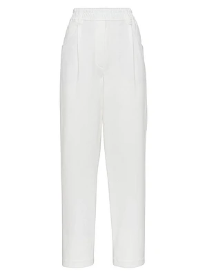 Stretch Cotton Couture Interlock Baggy Trousers