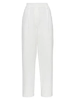 Stretch Cotton Couture Interlock Baggy Trousers