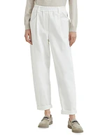 Stretch Cotton Couture Interlock Baggy Trousers