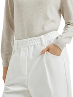 Stretch Cotton Couture Interlock Baggy Trousers
