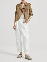 Stretch Cotton Couture Interlock Baggy Trousers