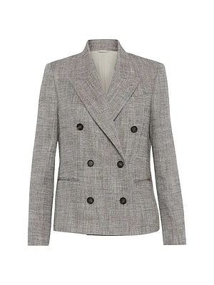 Silk, Linen and Cotton Chevron Blazer