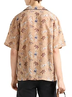 Printed Silk Blend Bowling Shirt