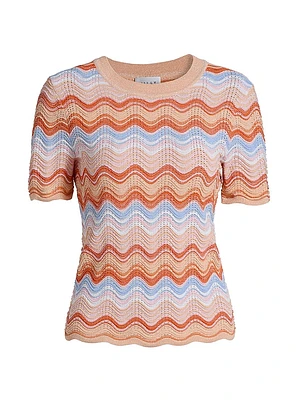 Scallop Wave Short-Sleeve Top