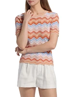 Scallop Wave Short-Sleeve Top