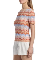 Scallop Wave Short-Sleeve Top