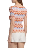 Scallop Wave Short-Sleeve Top