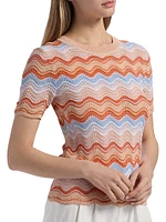 Scallop Wave Short-Sleeve Top