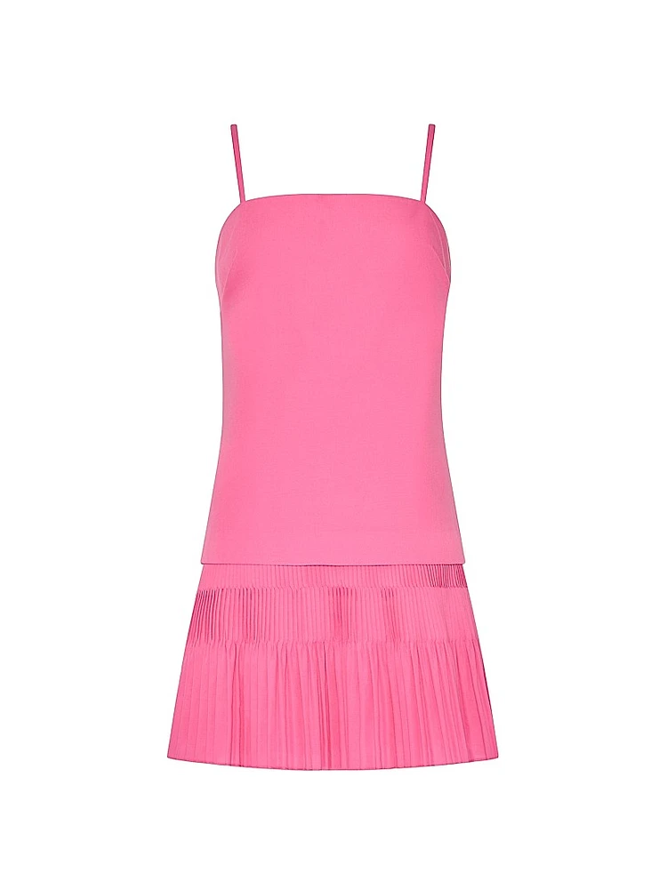 Nola Pleated Drop-Waist Minidress