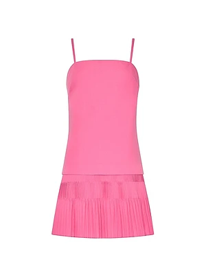 Nola Pleated Drop-Waist Minidress