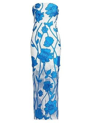 Magnolia Floral Embroidered Maxi Dress
