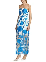 Magnolia Floral Embroidered Maxi Dress