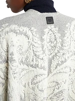 Jacquard Wool Fringe-Trim Cape
