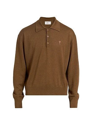 ADC Logo Long-Sleeve Polo Sweater