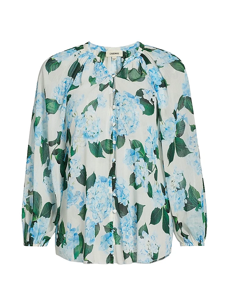 Teagan Floral Dolman-Sleeve Blouse