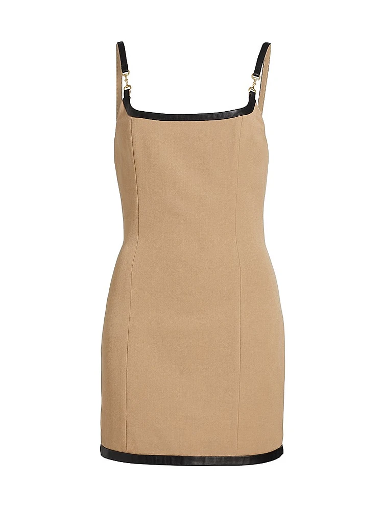 Jettie Leather-Trim Minidress