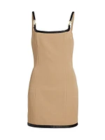 Jettie Leather-Trim Minidress