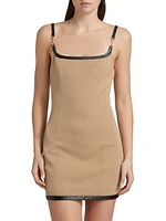 Jettie Leather-Trim Minidress