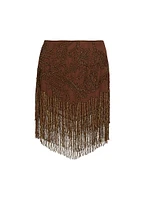 Eulla Embellished Fringe-Trim Miniskirt