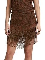 Eulla Embellished Fringe-Trim Miniskirt