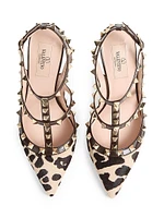 Rockstud Pumps with 100MM Straps Pony-Effect Calfskin