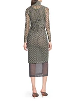Geometric Sheer Midi-Dress