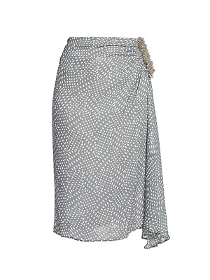 Sovora Polka Dot Wrap Skirt