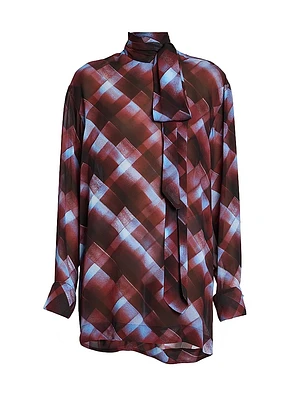 Chaddy Check Scarf Blouse