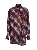 Chaddy Check Scarf Blouse