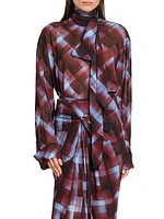 Chaddy Check Scarf Blouse