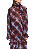Chaddy Check Scarf Blouse