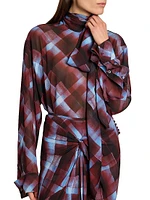 Chaddy Check Scarf Blouse