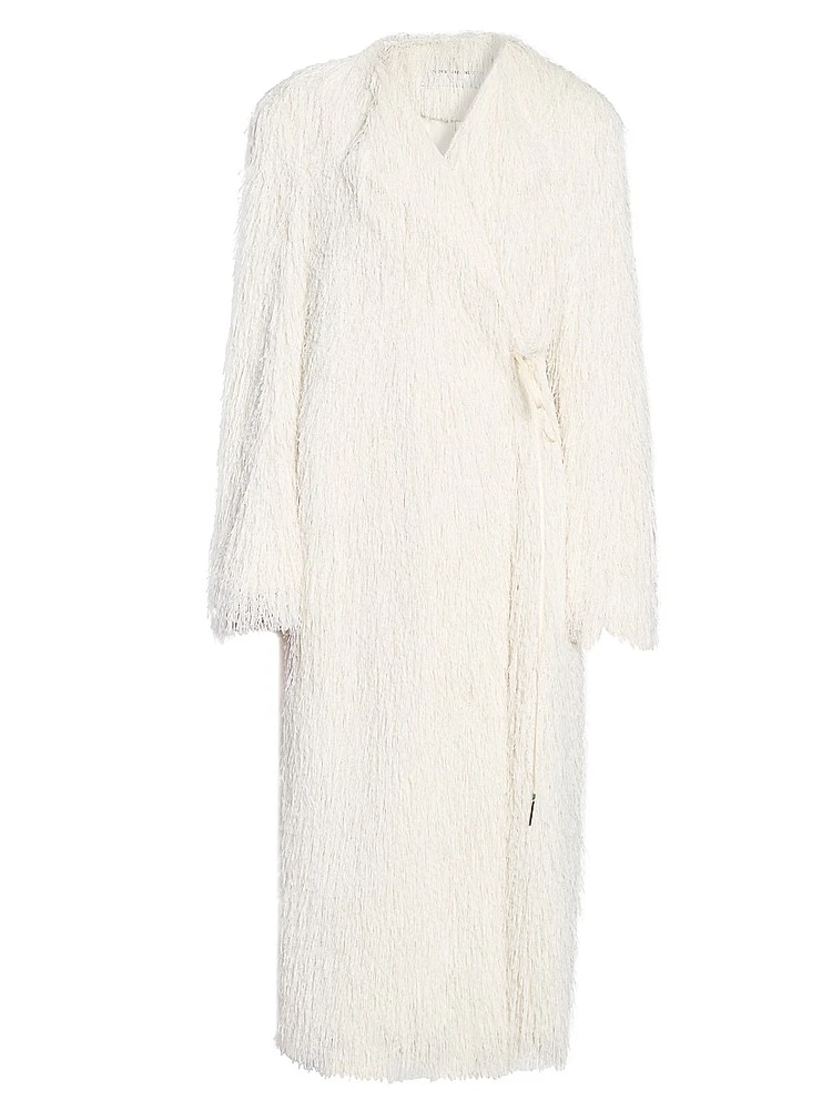 Rivla Fringed Faux Fur Coat