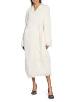 Rivla Fringed Faux Fur Coat