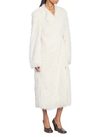 Rivla Fringed Faux Fur Coat