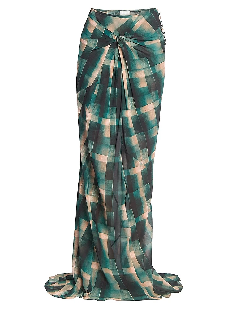 Smila Check Bias Maxi Skirt