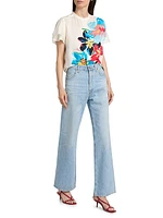 Sable Floral Stretch-Silk Blouse