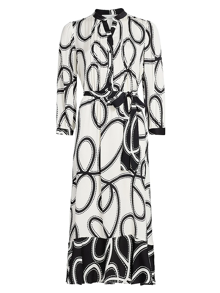 Phoenix Dotted Silk-Blend Midi-Dress