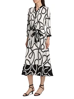 Phoenix Dotted Silk-Blend Midi-Dress