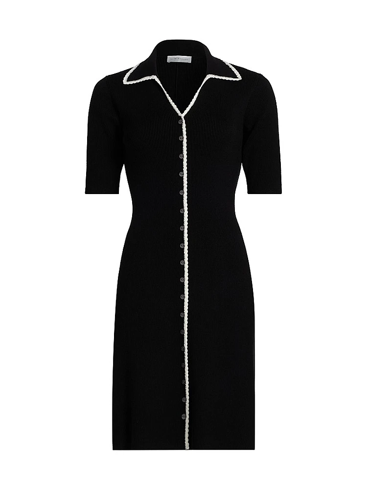 The Sonja Knit Mini-Shirtdress