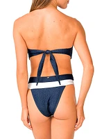 Colorblocked Bandeau Bikini Top