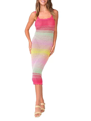 Reese Striped Open-Knit Dress